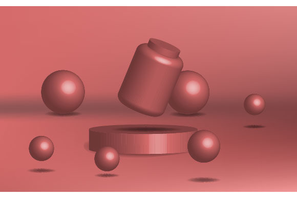 3D Balls Abstract Circle Background