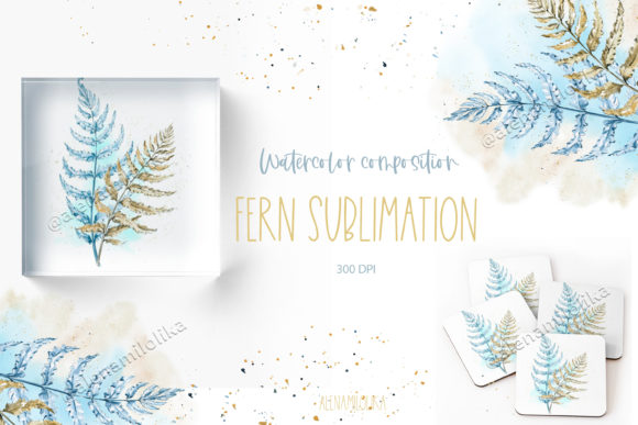 Fern Sublimation Watercolor Card: A Versatile Design for Creative Projects