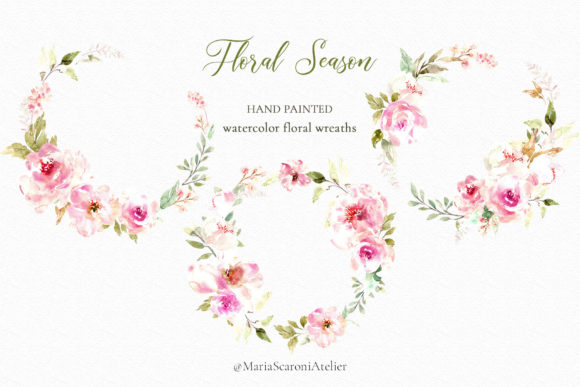 Floral Season Watercolor Wreaths