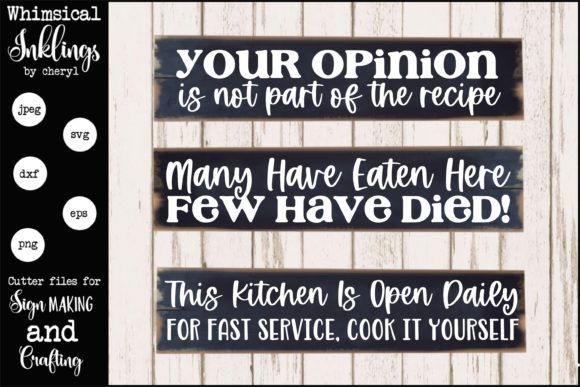 Funny Kitchen Sign Set