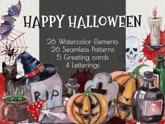 Halloween Design Essentials: Exploring Watercolor Clip Art and Halloween Elements