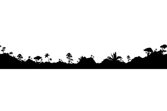 Jungle Landscape Black Silhouette: A Modern Design Element for Creative Professionals