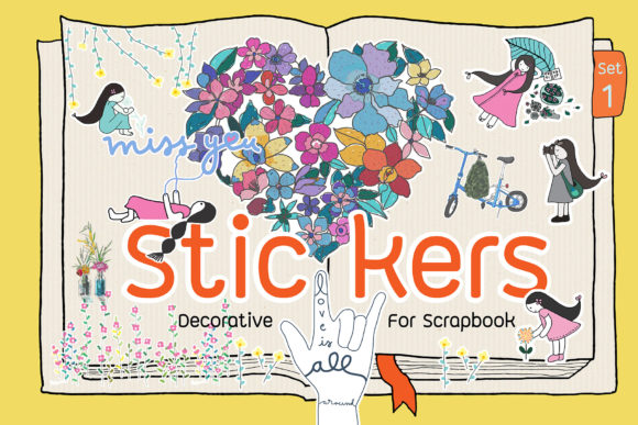 Stickers Decoratie for Scrapbook Set 1